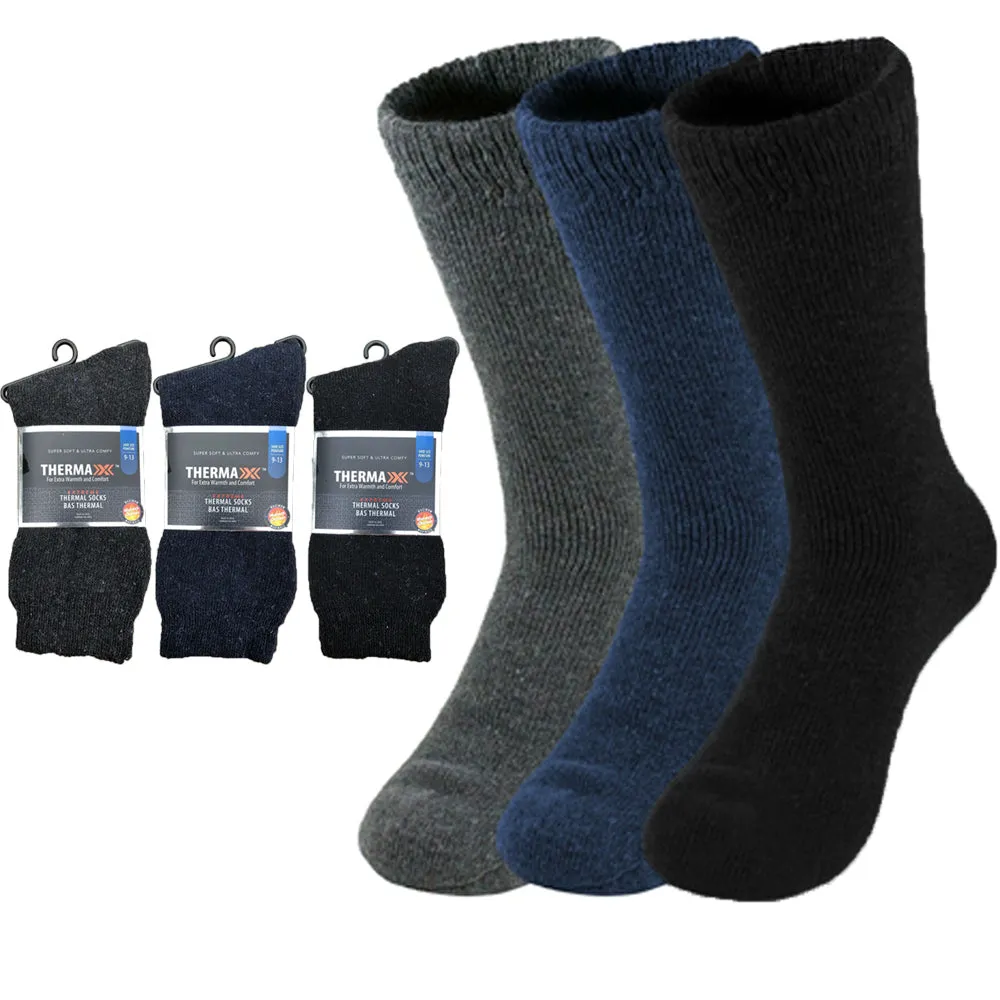 3 Pairs Winter Men Heavy Duty Thermal Heated Warm Work Socks Boots Size 9-13