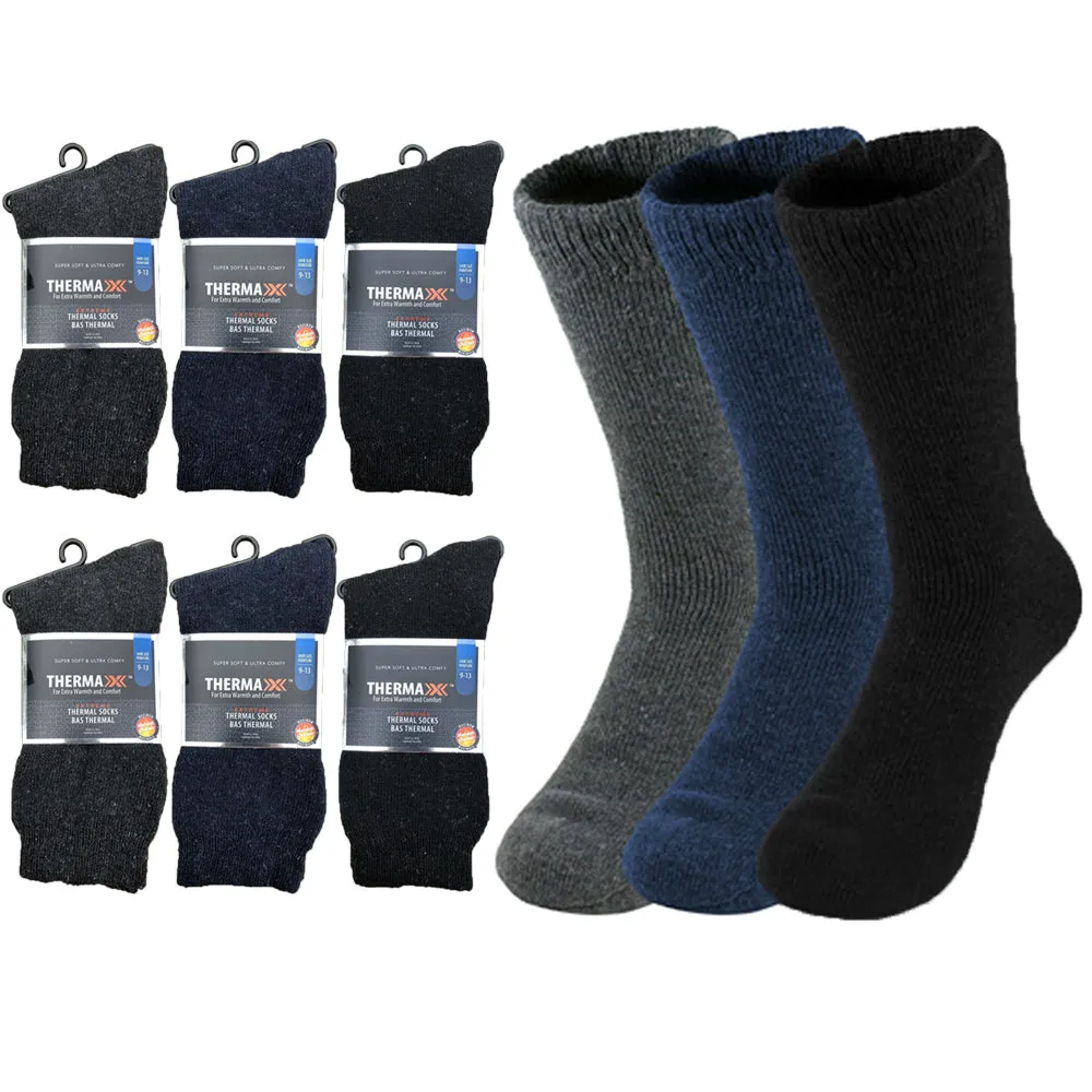 6 Pairs Winter Men Heavy Duty Thermal Heated Warm Work Socks Boots Size 9-13