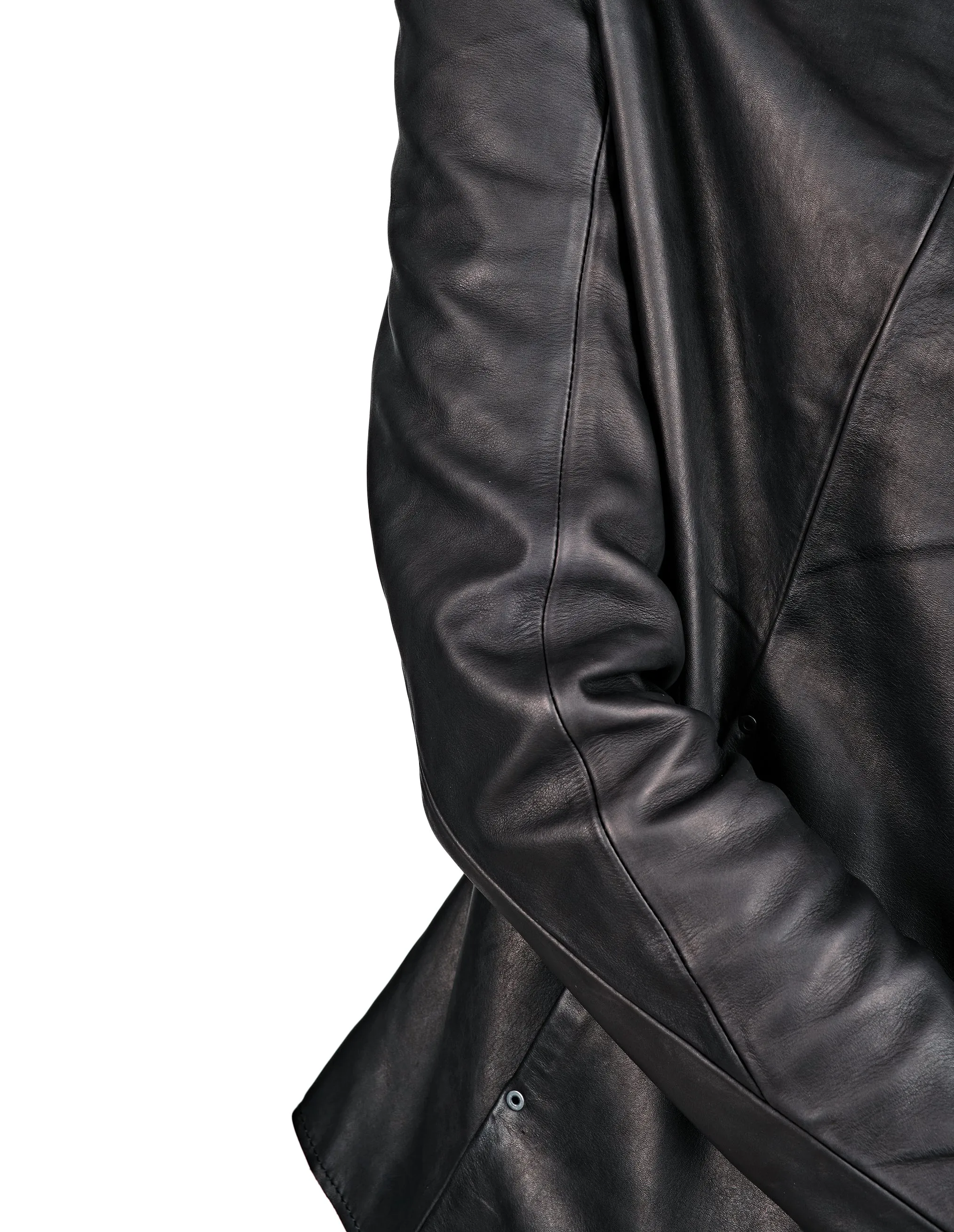 Asymmetric Zip Leather Jacket