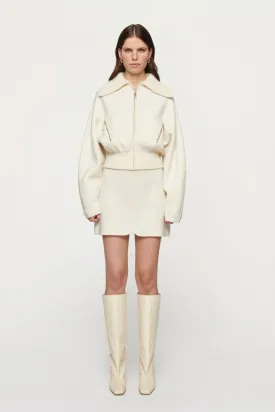 Dakota Boiled Wool Bomber Off White