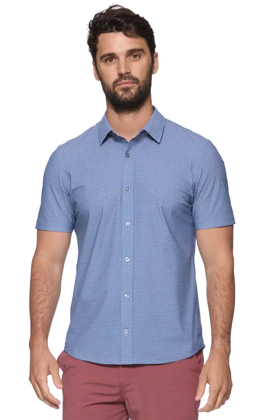 Flag and Anthem Journey SS Stretch Shirt - Medium Blue
