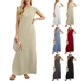 Hot SaleWomen Loose Split Wrinkle-Free Long Dress