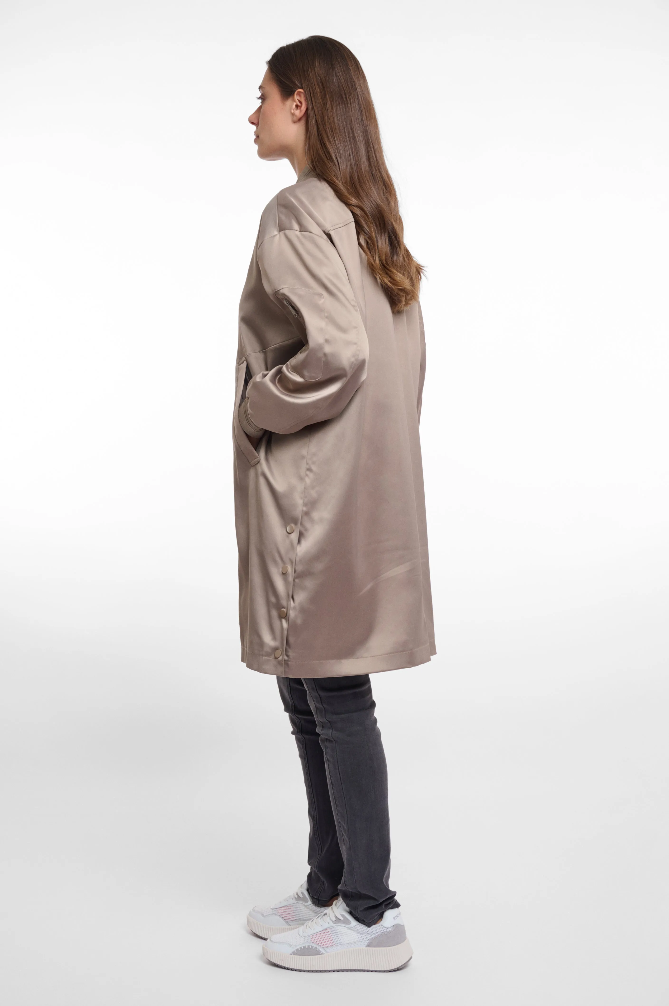 Long Bomber Jacket - Dark Desert