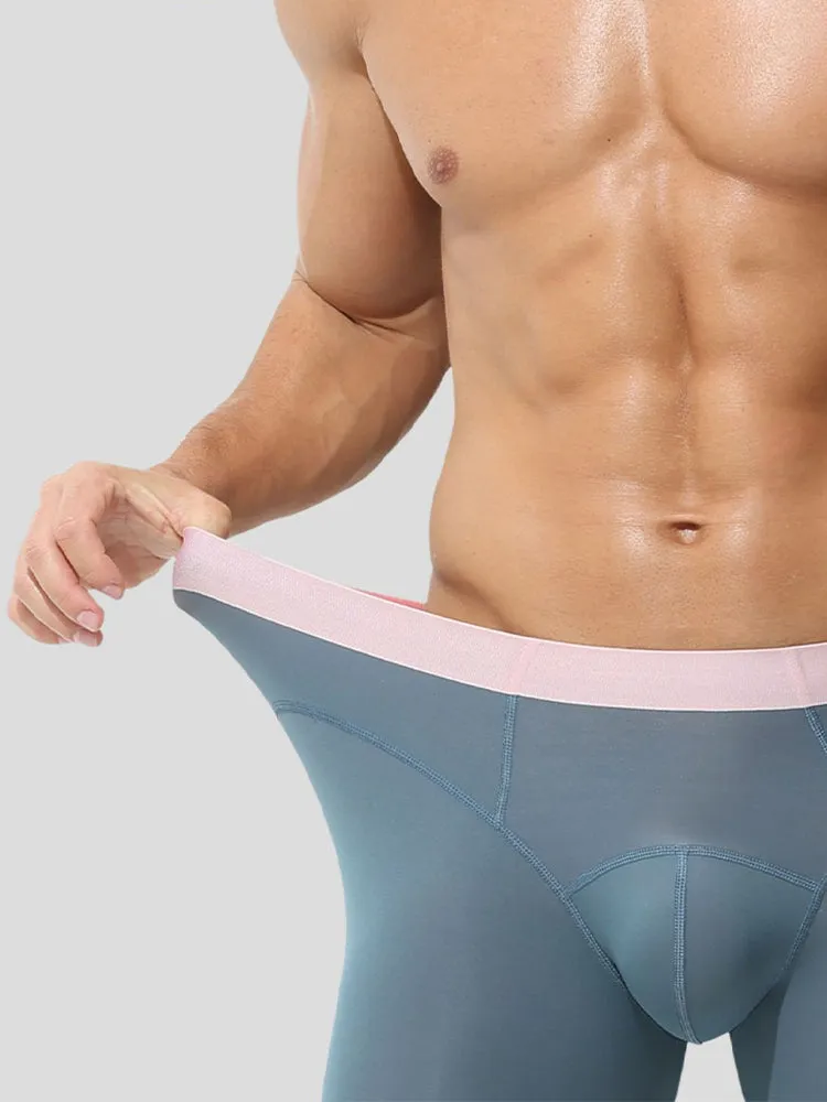 Men's Seamless Double-sided Round Neck Thermal Underwear Set