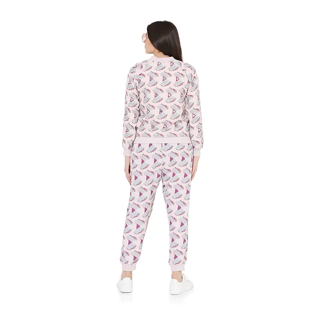 PS Pret by Payal Singhal Pink Colour Printed Art Bomber Jacket with Jogger Pant (Set of 2)