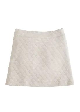 Quilted Mini Skirt - Grey