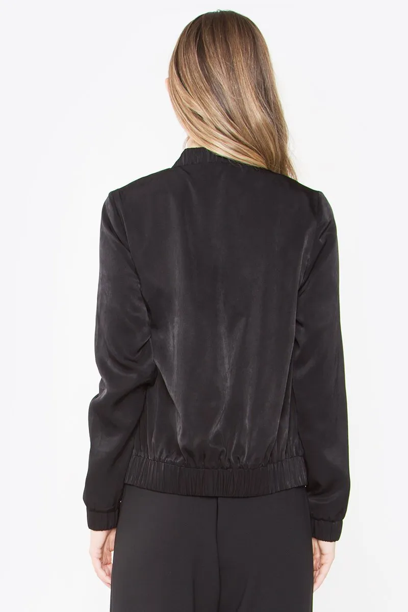 Tara Ruffle Bomber Jacket