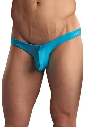 Turquoise Euro Male Spandex Pouch Wide-Back Thong Underwear